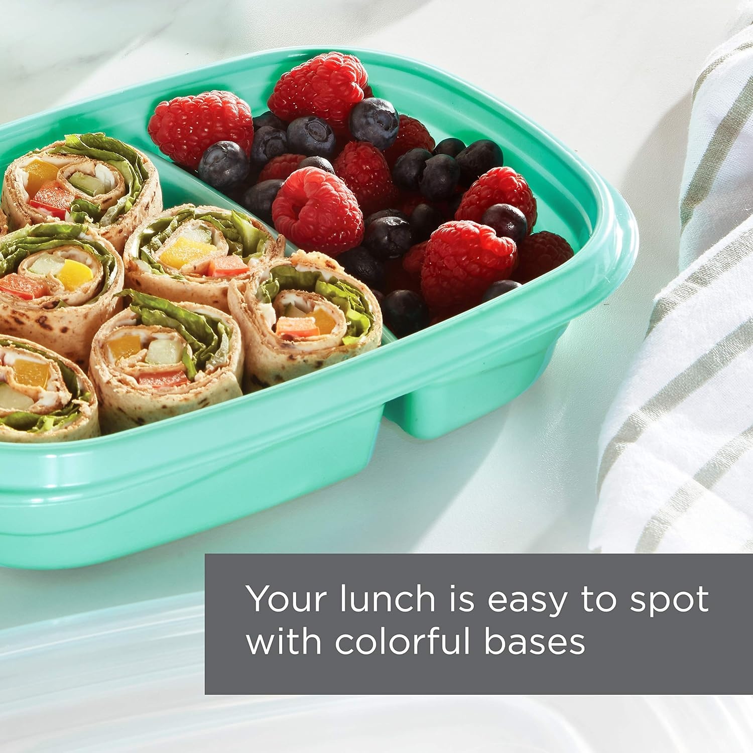 image:imageRubbermaid 50Piece Food Storage Containers Set with Lids Teal Splash Perfect for Lunch Meal Prep Leftovers amp More Top Rack Dishwasher Safe BPAFree Plastic