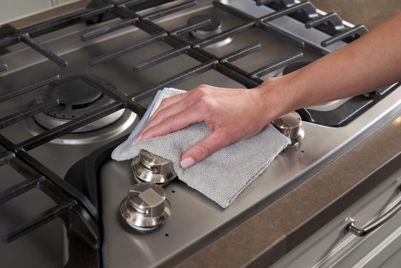 image:imageRubbermaid All Purpose Microfiber Cleaning Cloth Towels 50 Pack 12x12 NonScratch ReusableWashable for CleaningWipingPolishing for HomeKitchenCar50Pack