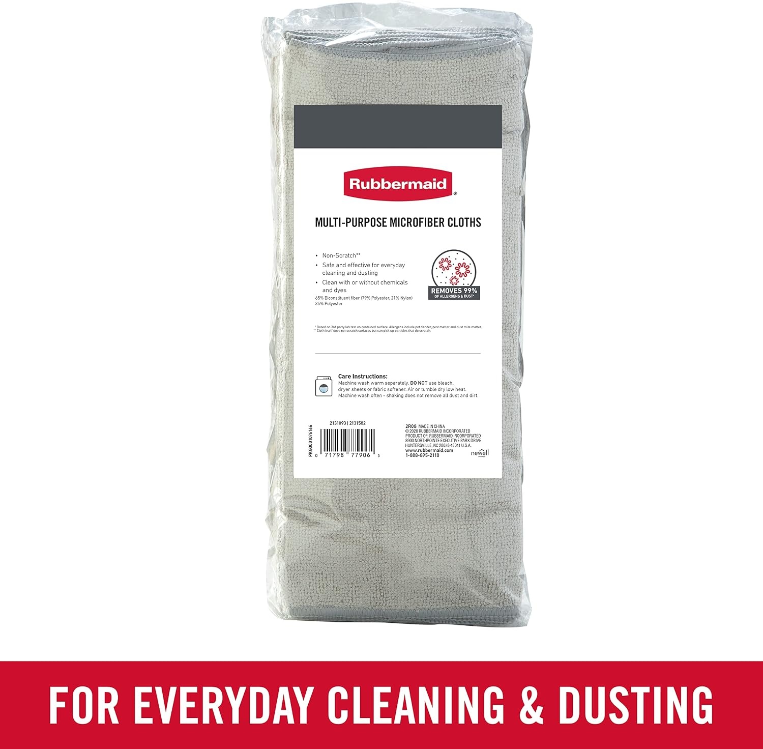 image:imageRubbermaid All Purpose Microfiber Cleaning Cloth Towels 50 Pack 12x12 NonScratch ReusableWashable for CleaningWipingPolishing for HomeKitchenCar50Pack