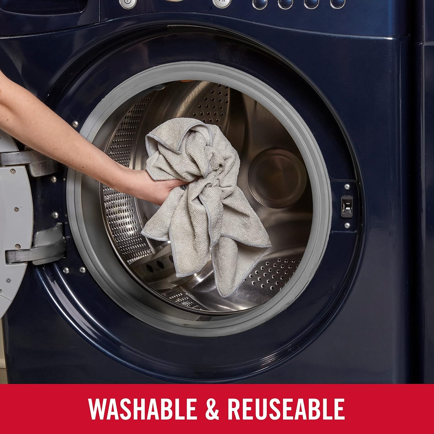 image:imageRubbermaid All Purpose Microfiber Cleaning Cloth Towels 50 Pack 12x12 NonScratch ReusableWashable for CleaningWipingPolishing for HomeKitchenCar50Pack