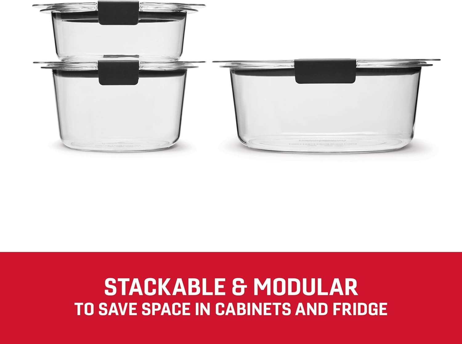 image:imageRubbermaid Brilliance BPAFree 3 Set Food Storage Containers with Lids Removable Trays Airtight LeakProof Ideal for Meal Prep Lunch and Leftovers6Piece Rounds
