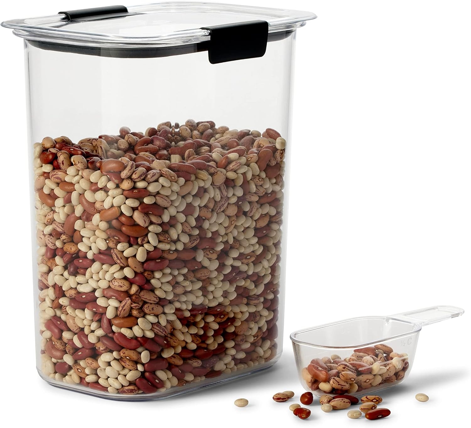 image:imageRubbermaid Brilliance BPAFree Food Storage Containers with Lids Airtight Kitchen and Pantry Organization Set Includes 3 Containers and Scoops Clear 16 cupsAssorted Sizes 28Piece