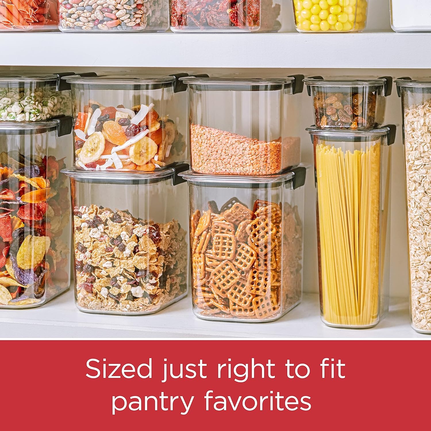image:imageRubbermaid Brilliance BPAFree Food Storage Containers with Lids Airtight Kitchen and Pantry Organization Set Includes 3 Containers and Scoops Clear 16 cups12 Cup Pack of 2