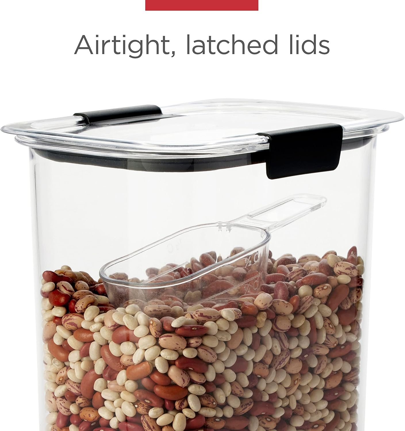 image:imageRubbermaid Brilliance BPAFree Food Storage Containers with Lids Airtight Kitchen and Pantry Organization Set Includes 3 Containers and Scoops Clear 16 cupsAssorted Sizes 40Piece