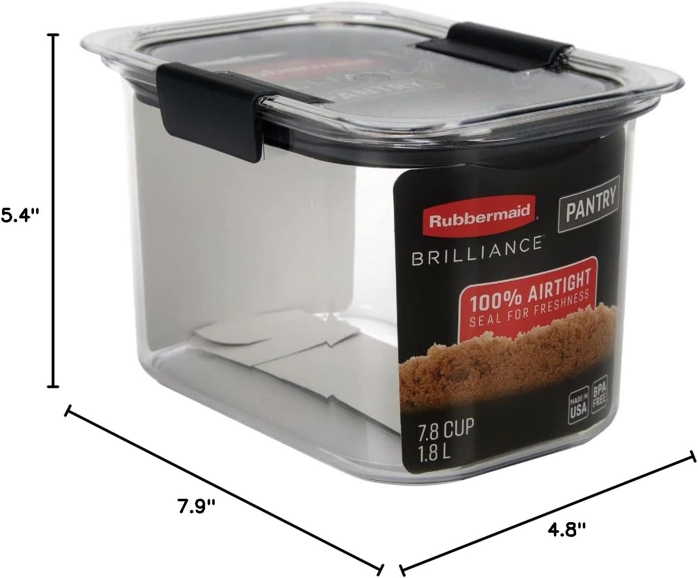 image:imageRubbermaid Brilliance BPAFree Food Storage Containers with Lids Airtight Kitchen and Pantry Organization Set Includes 3 Containers and Scoops Clear 16 cups78 Cup