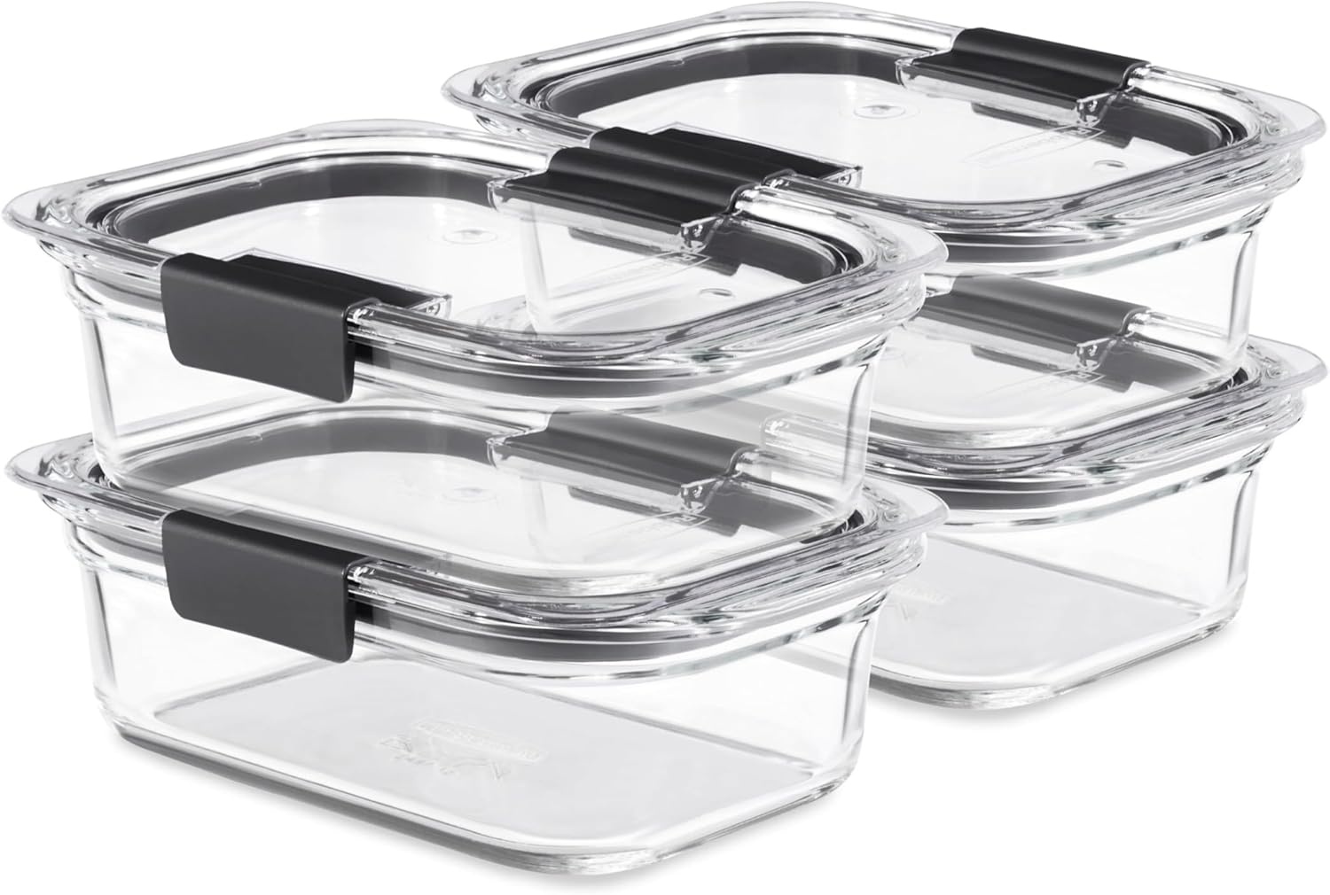 image:imageRubbermaid Brilliance Glass Round LeakProof 6Piece Set Food Storage Containers Food Containers with Lids Meal Prep Containers32 Cup 8Piece