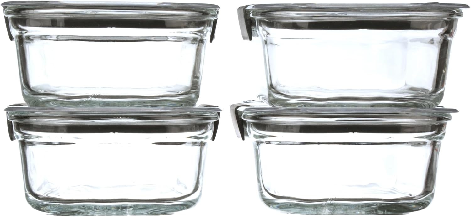 image:imageRubbermaid Brilliance Glass Round LeakProof 6Piece Set Food Storage Containers Food Containers with Lids Meal Prep Containers32 Cup 8Piece