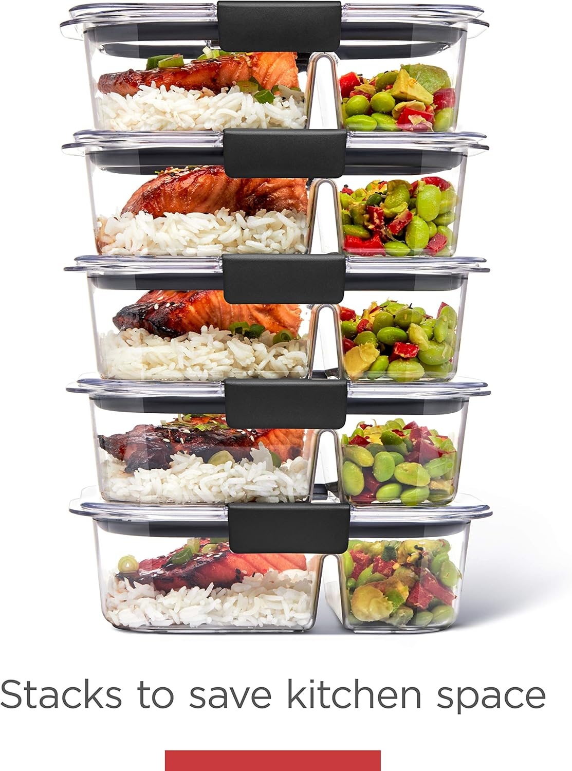 image:imageRubbermaid Brilliance Tritan Plastic Food Storage Containers BPA Free Airtight Lids Ideal for Lunch Meal Prep amp Leftovers Set of 5 32 Cup285 cup 10Piece