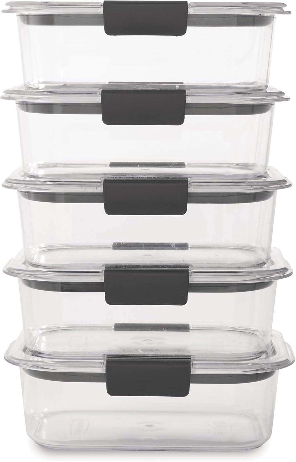 image:imageRubbermaid Brilliance Tritan Plastic Food Storage Containers BPA Free Airtight Lids Ideal for Lunch Meal Prep amp Leftovers Set of 5 32 Cup32 cup 10Piece