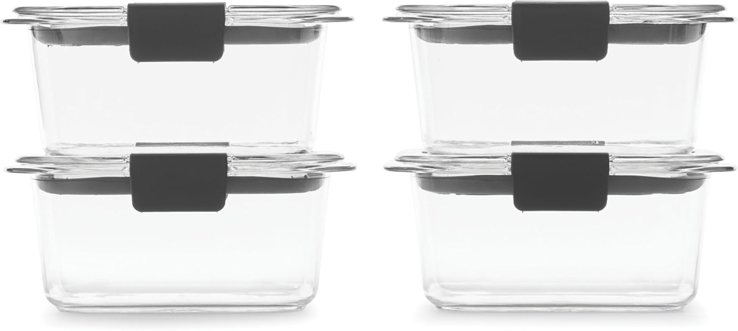 image:imageRubbermaid Brilliance Tritan Plastic Food Storage Containers BPA Free Airtight Lids Ideal for Lunch Meal Prep amp Leftovers Set of 5 32 Cup47 cup 8Piece