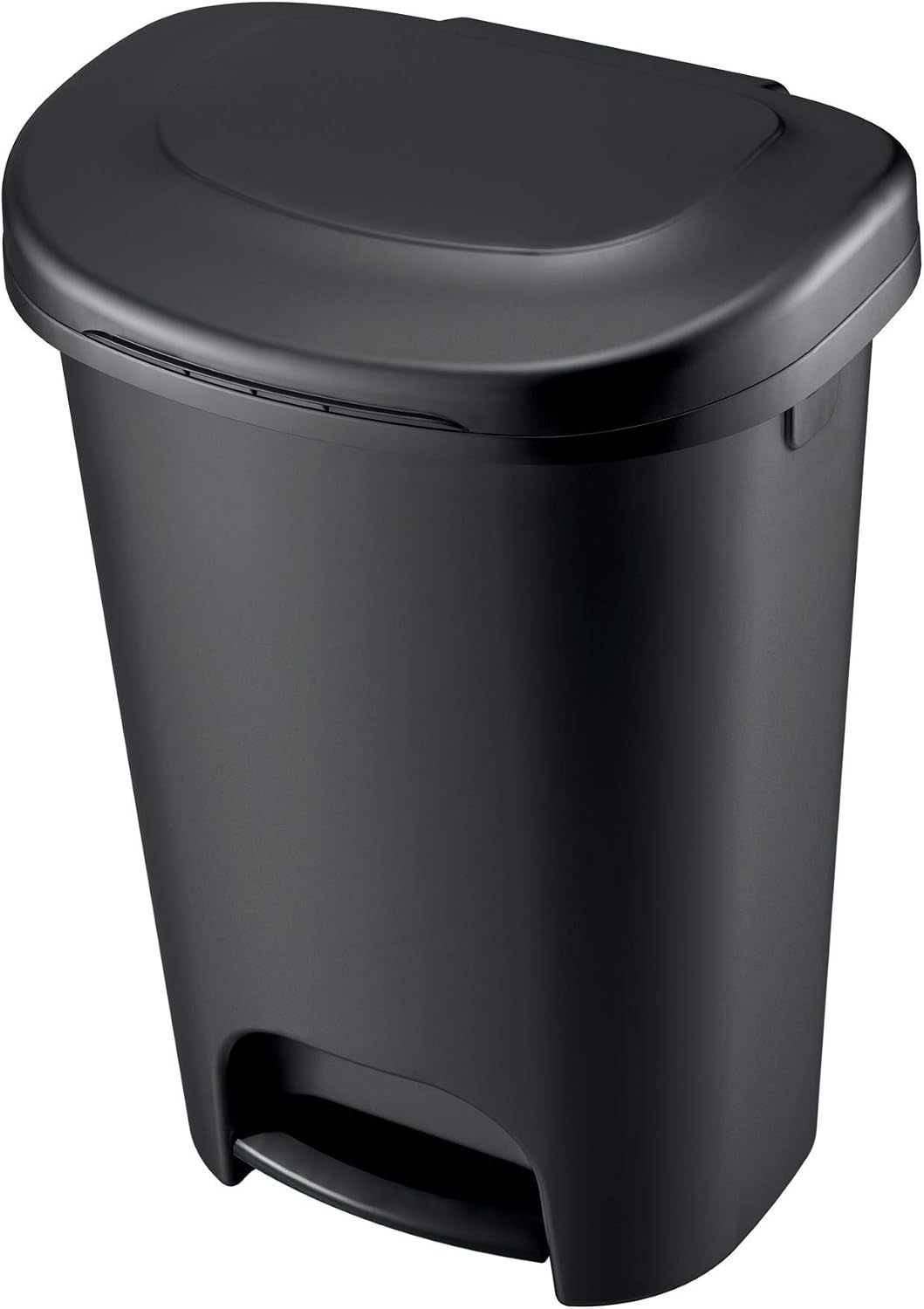 image:imageRubbermaid Classic StepOn Trash Can with Lid 13Gallon Black Easy Clean Wastebasket for HomeKitchenBedroomOfficeGarageBlack
