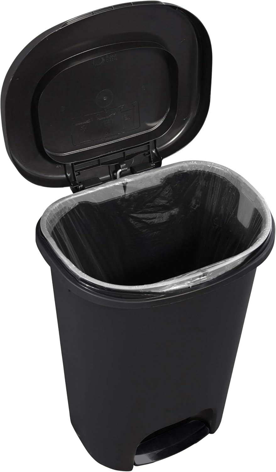 image:imageRubbermaid Classic StepOn Trash Can with Lid 13Gallon Black Easy Clean Wastebasket for HomeKitchenBedroomOfficeGarageBlack