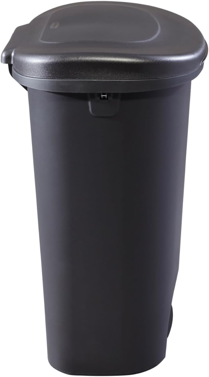 image:imageRubbermaid Classic StepOn Trash Can with Lid 13Gallon Black Easy Clean Wastebasket for HomeKitchenBedroomOfficeGarageBlack