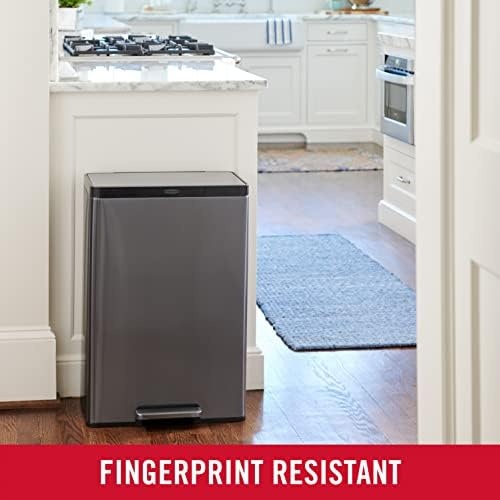 image:imageRubbermaid Elite Stainless Steel StepOn Trash Can 12 Gallon Charcoal Wastebasket for HomeKitchenGarageApartmentOfficeStainless Steel Charcoal