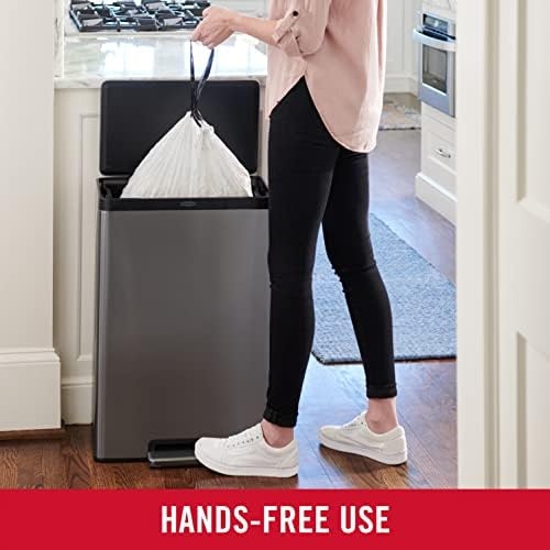 image:imageRubbermaid Elite Stainless Steel StepOn Trash Can 12 Gallon Charcoal Wastebasket for HomeKitchenGarageApartmentOfficeStainless Steel Charcoal