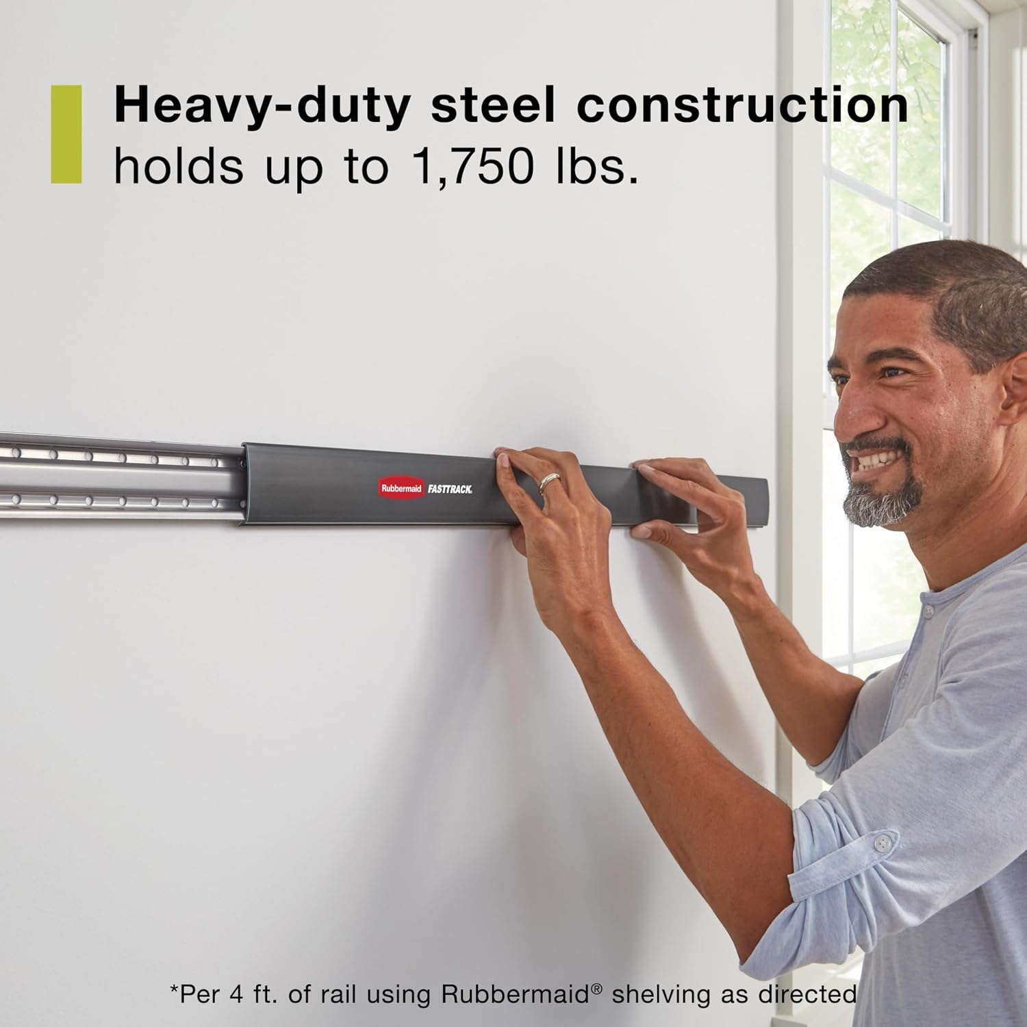 image:imageRubbermaid FastTrack Garage Storage Utility Hooks 5 Piece Black All in One Rail Hook Kit and Tool Organizer Heavy Duty for HomeGarageShedGarden2 Rails 4 Hooks