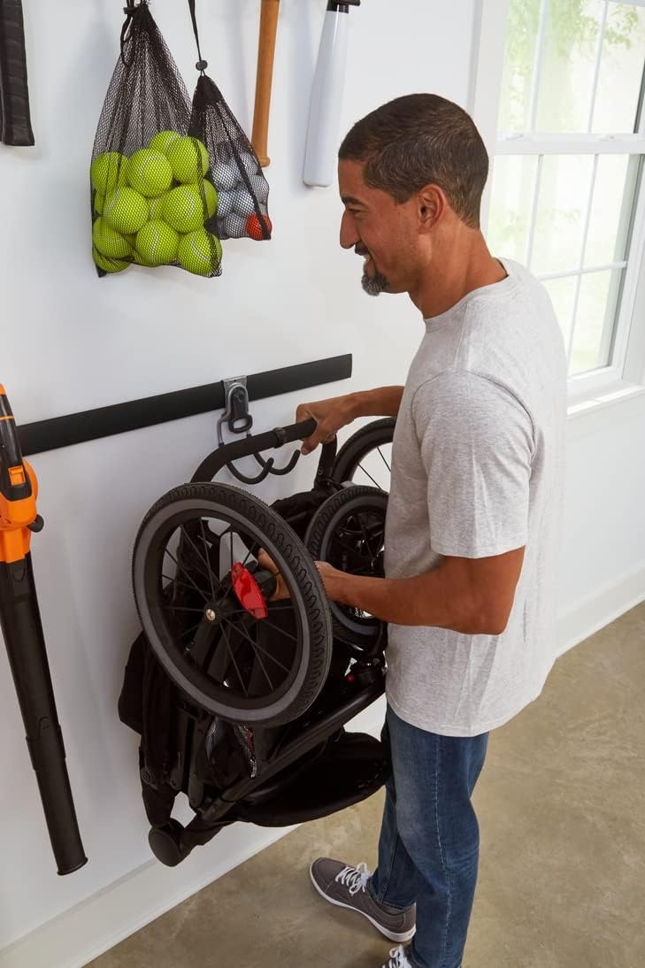 image:imageRubbermaid FastTrack Garage Storage Utility Hooks 5 Piece Black All in One Rail Hook Kit and Tool Organizer Heavy Duty for HomeGarageShedGarden5 Rails 15 Hooks