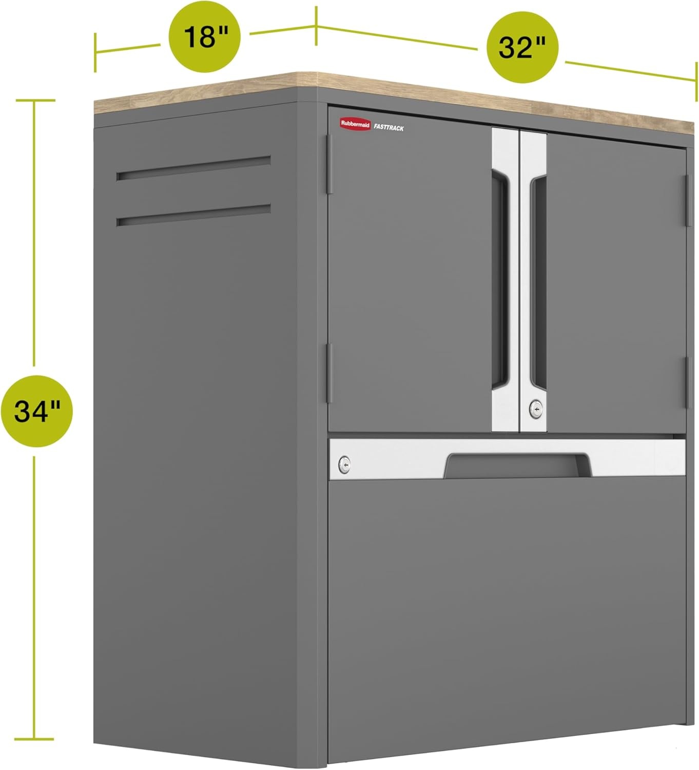 image:imageRubbermaid FastTrack Single Drawer Cabinet Garage Storage Systems Garage Organization2 Doors Drawer