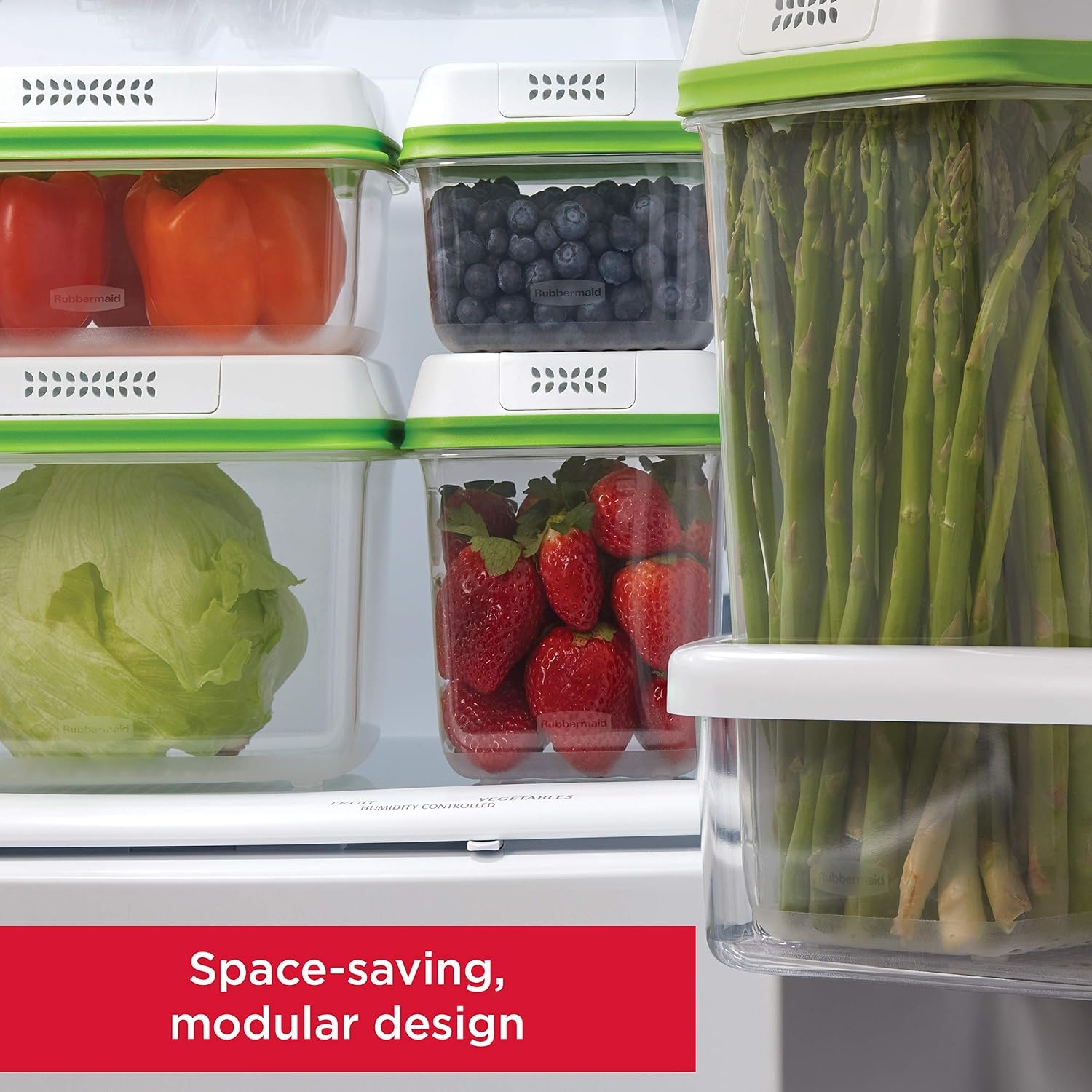 image:imageRubbermaid FreshWorks Produce Saver Medium and Large Storage Containers 6 Piece Set2Pack 72 Cup