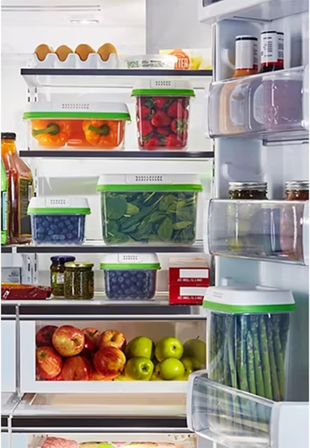 image:imageRubbermaid FreshWorks Produce Saver Medium and Large Storage Containers 6 Piece Set3Pack Assorted Sizes