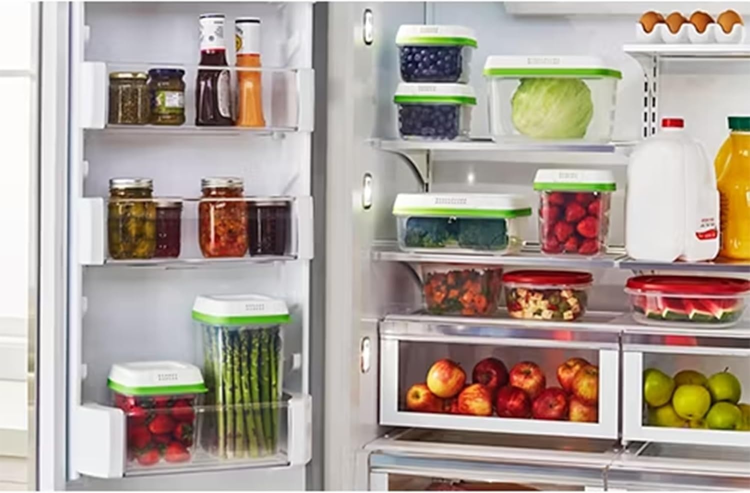 image:imageRubbermaid FreshWorks Produce Saver Medium and Large Storage Containers 6 Piece Set3Pack Assorted Sizes