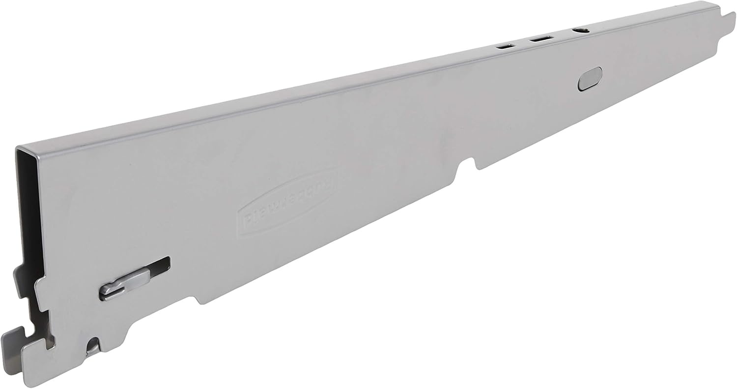 image:imageRubbermaid Garage FastTrack Bracket 16 Deep Shelf Bracket with Speed Clips Satin Nickel Wall Mounted Storage System for HomeGarageTool Organization