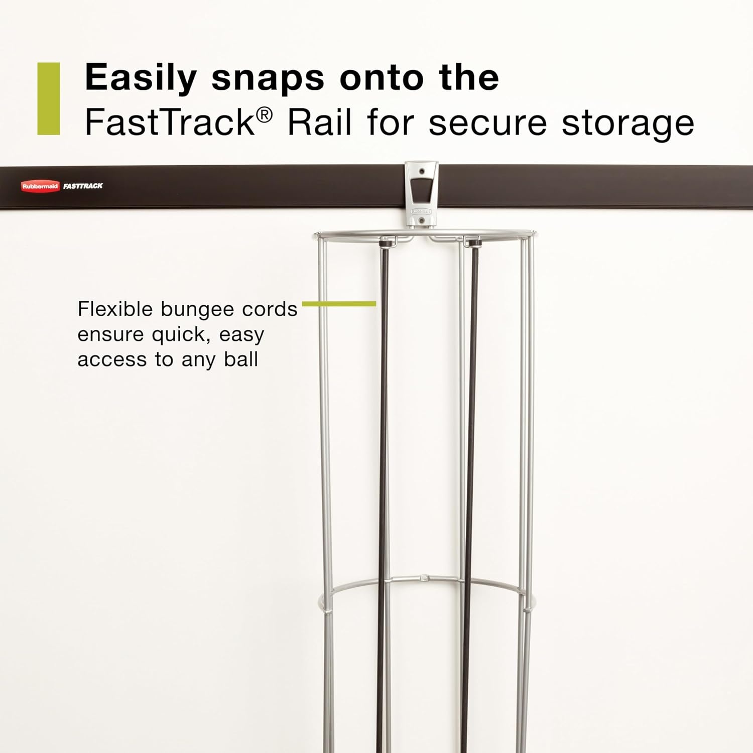 image:imageRubbermaid Garage FastTrack Hose Hook Satin Nickel Wall Mounted Storage System Holds up to 50 pounds for HomeGarageBall Rack