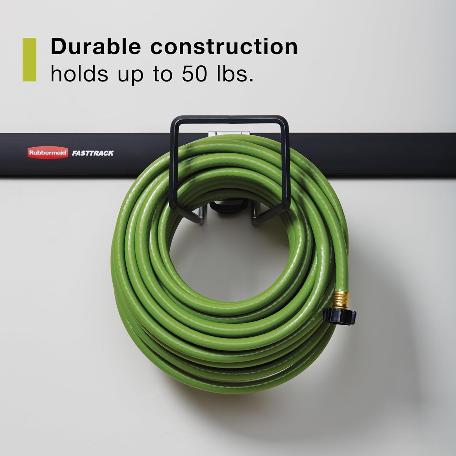 image:imageRubbermaid Garage FastTrack Hose Hook Satin Nickel Wall Mounted Storage System Holds up to 50 pounds for HomeGarageHose Hook