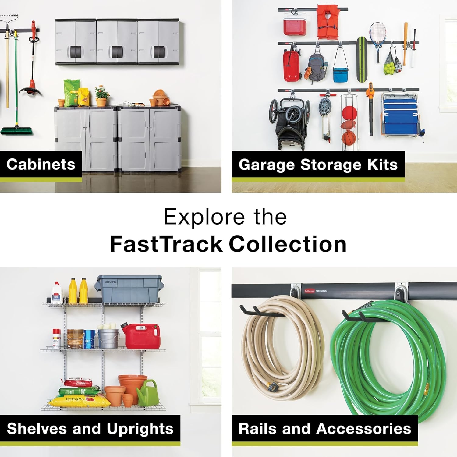 image:imageRubbermaid Garage FastTrack Hose Hook Satin Nickel Wall Mounted Storage System Holds up to 50 pounds for HomeGarageLadder Hook