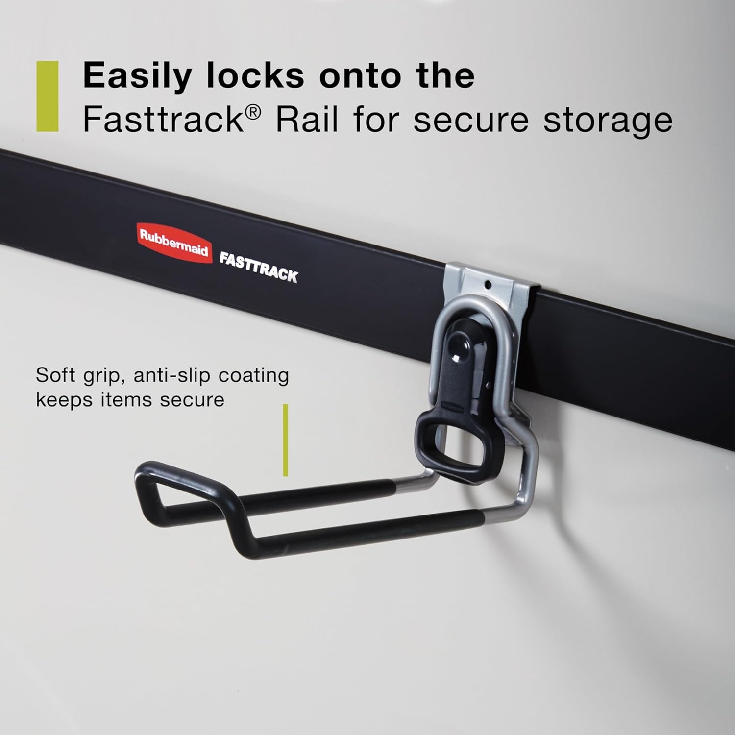 image:imageRubbermaid Garage FastTrack Hose Hook Satin Nickel Wall Mounted Storage System Holds up to 50 pounds for HomeGarageLadder Hook