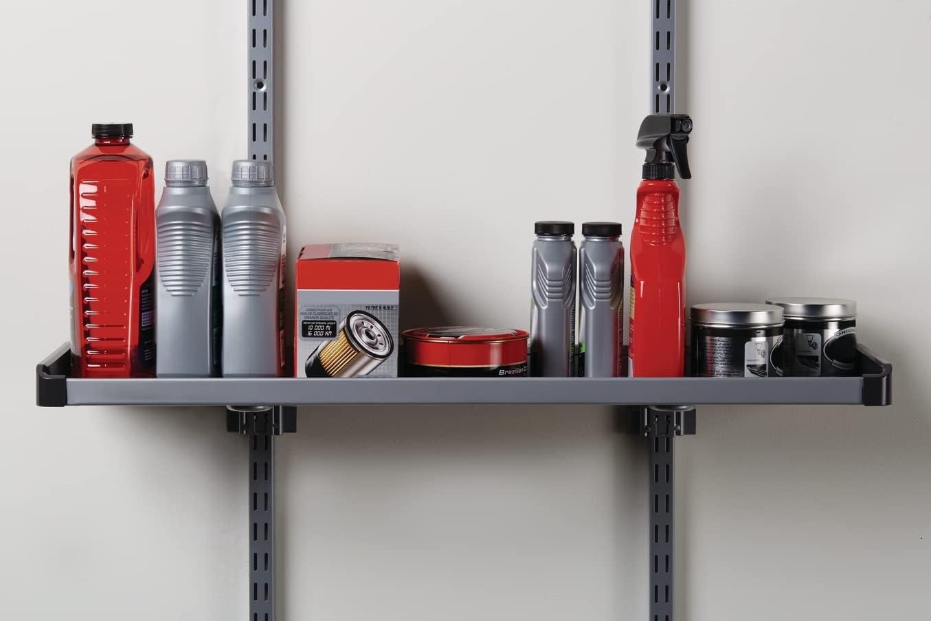 image:imageRubbermaid Garage FastTrack Hose Hook Satin Nickel Wall Mounted Storage System Holds up to 50 pounds for HomeGarageLarge Shelf