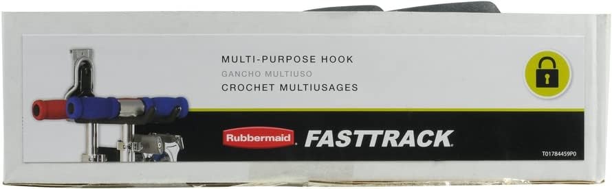 image:imageRubbermaid Garage FastTrack Hose Hook Satin Nickel Wall Mounted Storage System Holds up to 50 pounds for HomeGarageMultiPurpose Hook