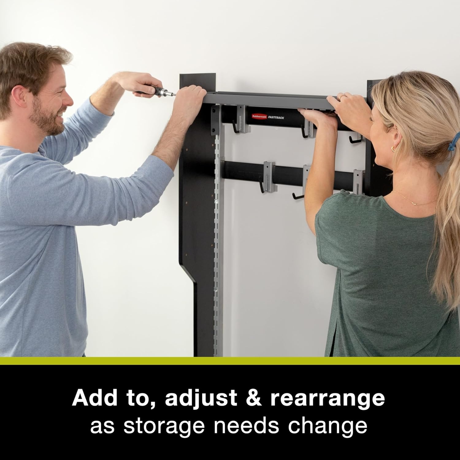 image:imageRubbermaid Garage FastTrack Hose Hook Satin Nickel Wall Mounted Storage System Holds up to 50 pounds for HomeGarageShelves