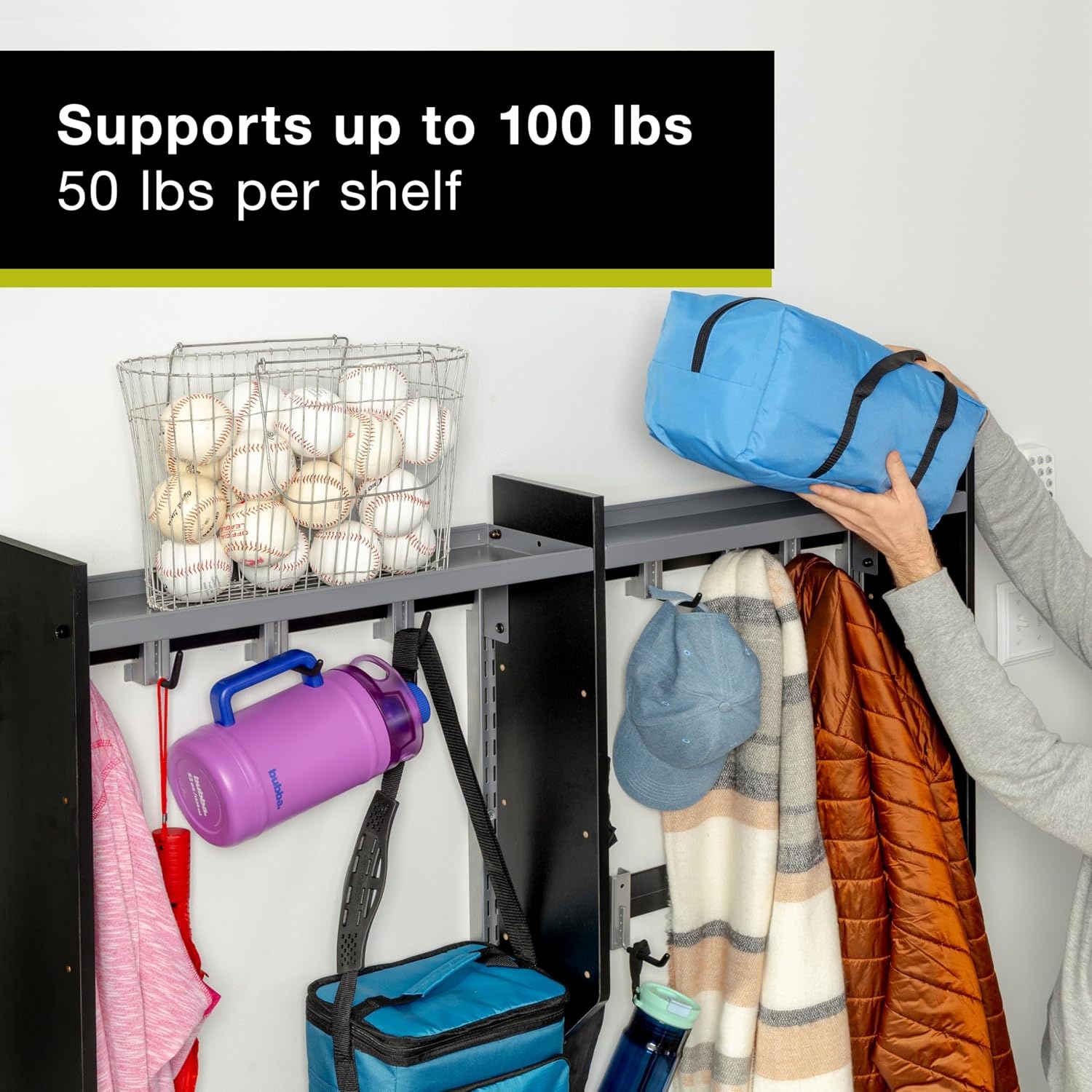 image:imageRubbermaid Garage FastTrack Hose Hook Satin Nickel Wall Mounted Storage System Holds up to 50 pounds for HomeGarageShelves