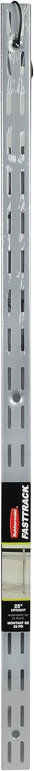 image:imageRubbermaid Garage FastTrack Upright 25 Satin Nickel Wall Mounted Storage System Direct Mount for FastTrack Garage Rail GarageHome OrganizationUpright Rail