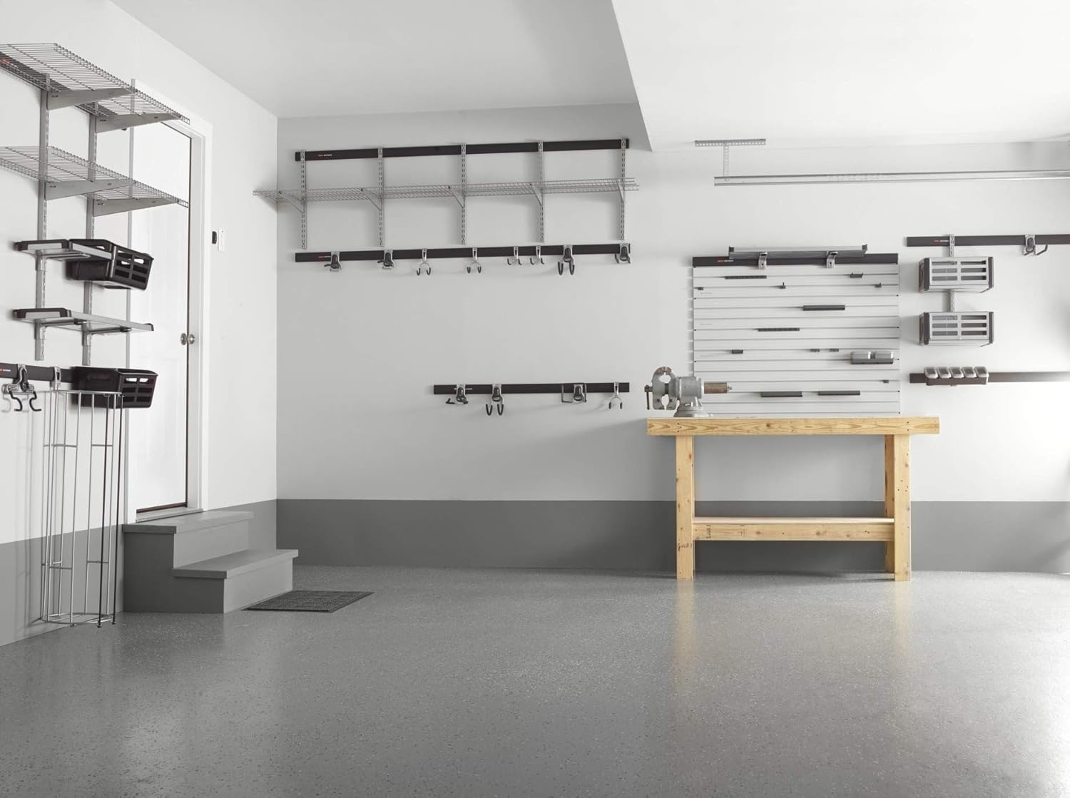 image:imageRubbermaid Garage FastTrack Upright 25 Satin Nickel Wall Mounted Storage System Direct Mount for FastTrack Garage Rail GarageHome OrganizationUpright Rail