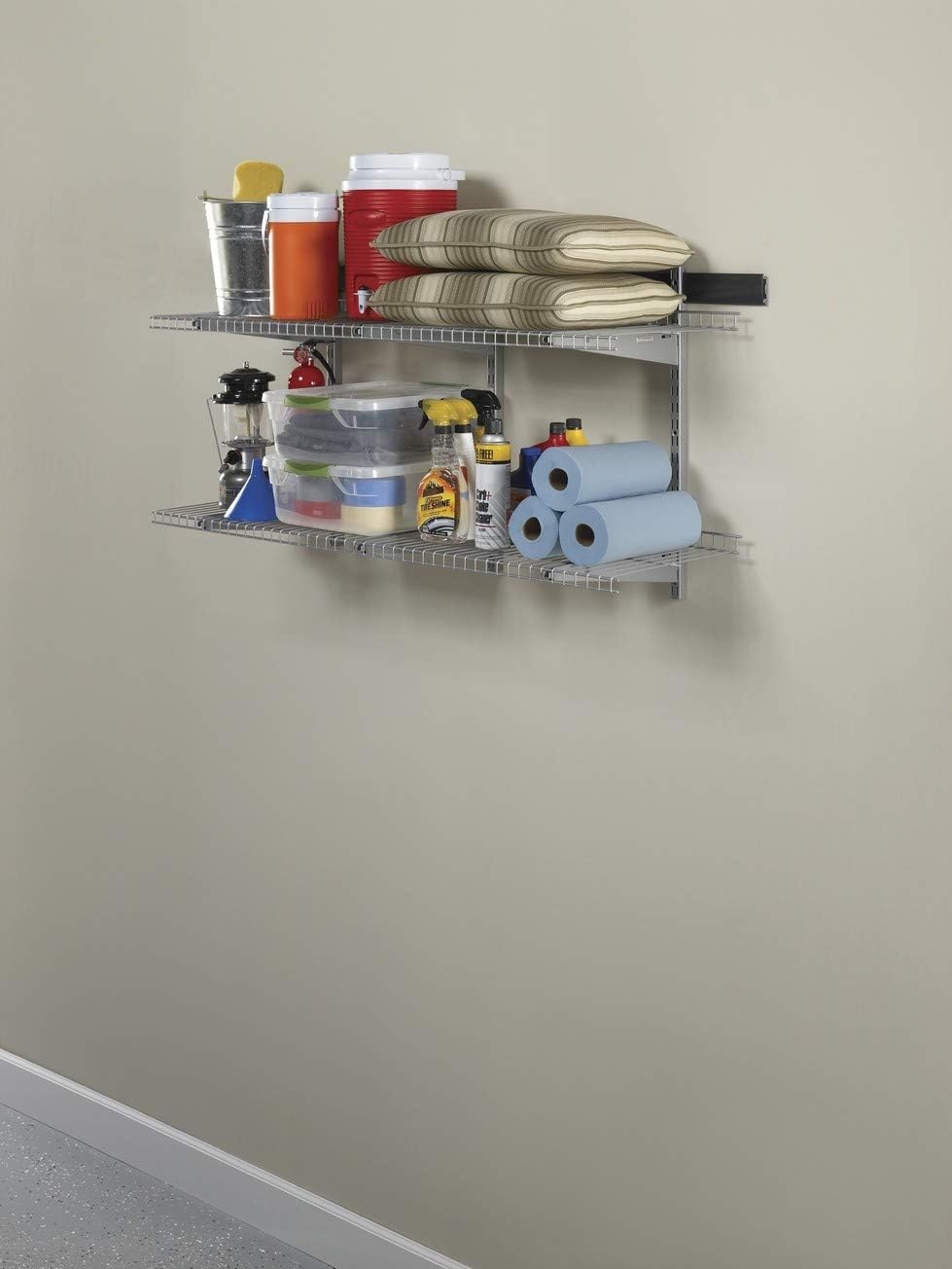 image:imageRubbermaid Garage FastTrack Upright 25 Satin Nickel Wall Mounted Storage System Direct Mount for FastTrack Garage Rail GarageHome OrganizationUpright Rail