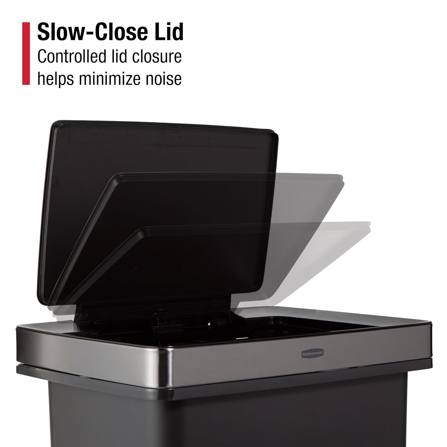 image:imageRubbermaid HighCapacity StepOn Trash Can 19 Gallon Single or Dual Stream Trash or Recycling Charcoal StainlessSteel Pedal for HomeKitchenGarageApartmentMetal Rim