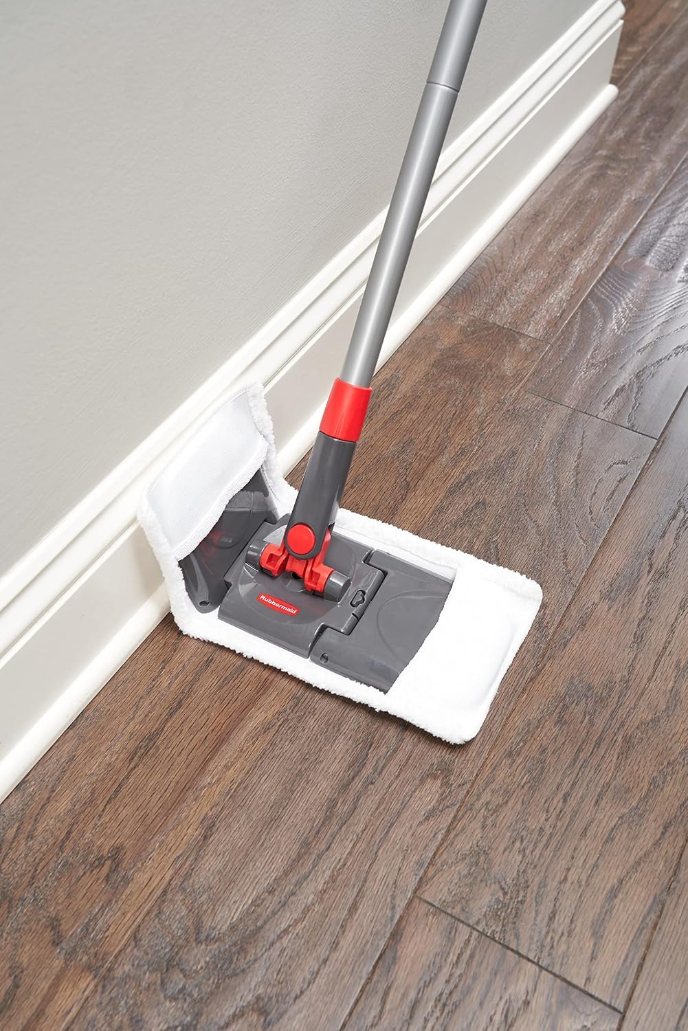 image:imageRubbermaid Microfiber Flat Spin Mop Floor Cleaning System with Wringer Bucket Red Flat Floor Mop for HardwoodLaminateVinylTileStone Floors