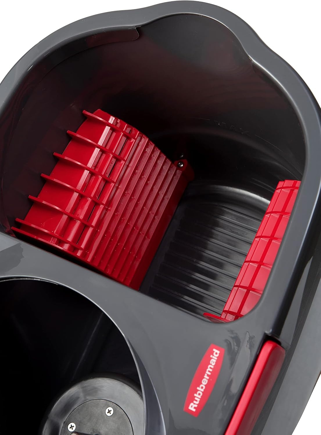 image:imageRubbermaid Microfiber Flat Spin Mop Floor Cleaning System with Wringer Bucket Red Flat Floor Mop for HardwoodLaminateVinylTileStone Floors