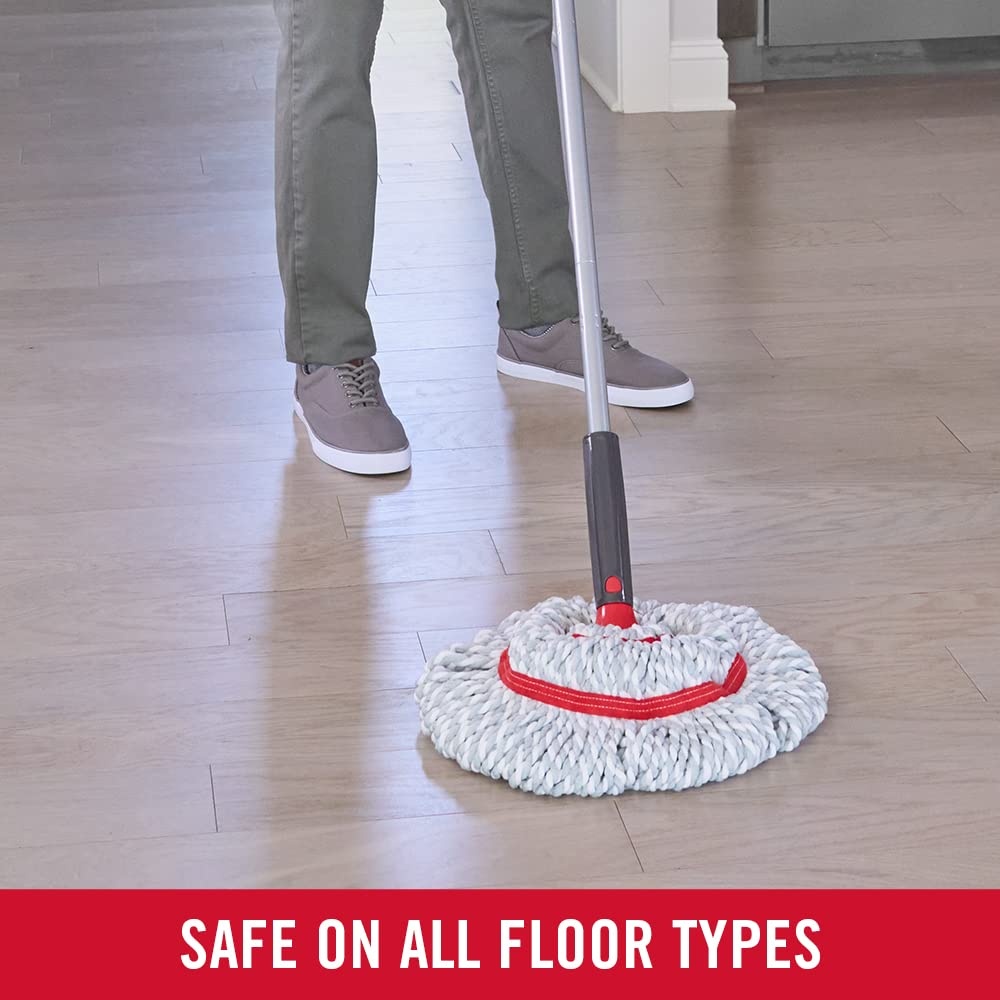 image:imageRubbermaid Microfiber Twist Mop Kit with 2 Refills Kit Machine Washable Builtin Wringer Lightweight Safe for All Floor Types Deep Cleaning for HomeBathroomGarageOfficeMicrofiber Twist Mop Collapsible