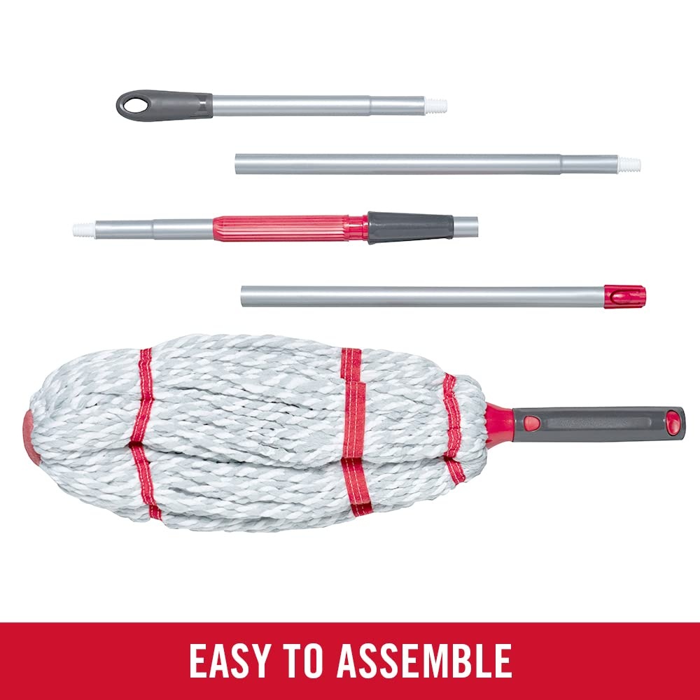 image:imageRubbermaid Microfiber Twist Mop Kit with 2 Refills Kit Machine Washable Builtin Wringer Lightweight Safe for All Floor Types Deep Cleaning for HomeBathroomGarageOfficeMicrofiber Twist Mop Collapsible