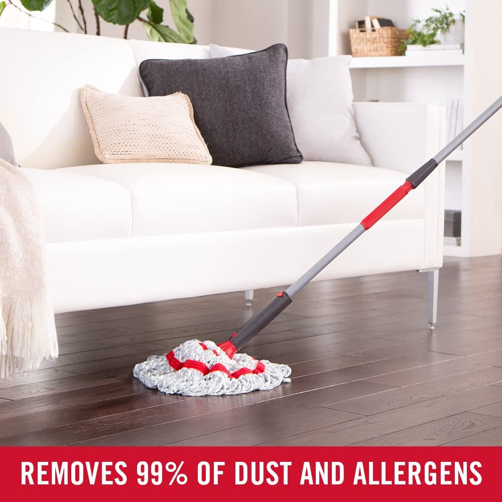 image:imageRubbermaid Microfiber Twist Mop Kit with 2 Refills Kit Machine Washable Builtin Wringer Lightweight Safe for All Floor Types Deep Cleaning for HomeBathroomGarageOfficeMicrofiber Twist Mop Collapsible