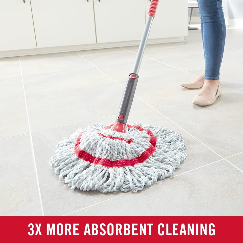 image:imageRubbermaid Microfiber Twist Mop Kit with 2 Refills Kit Machine Washable Builtin Wringer Lightweight Safe for All Floor Types Deep Cleaning for HomeBathroomGarageOfficeMicrofiber Twist Mop Collapsible