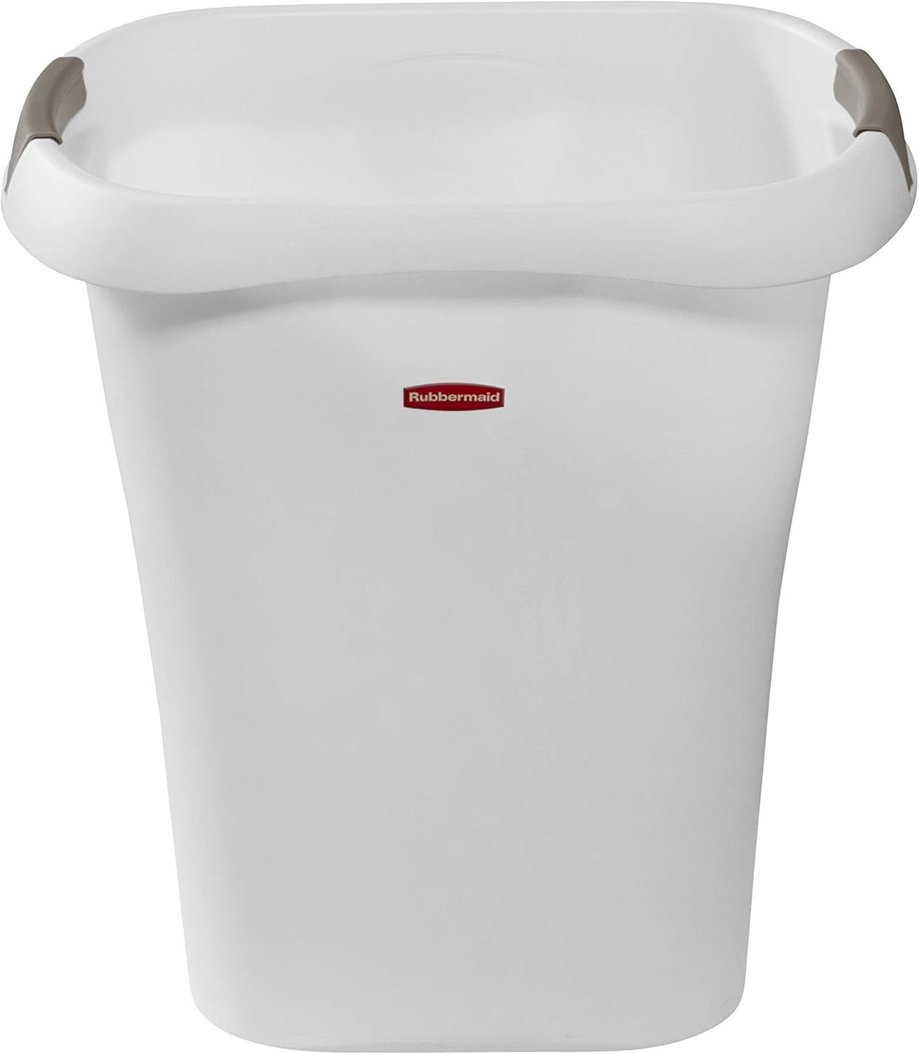 image:imageRubbermaid Open Top Trash Can 53Gallon White Plastic WastebasketGarbage Bin for HomeKitchenBathroomGarage
