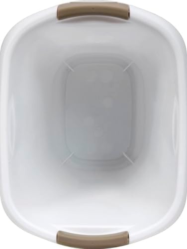 image:imageRubbermaid Open Top Trash Can 53Gallon White Plastic WastebasketGarbage Bin for HomeKitchenBathroomGarage