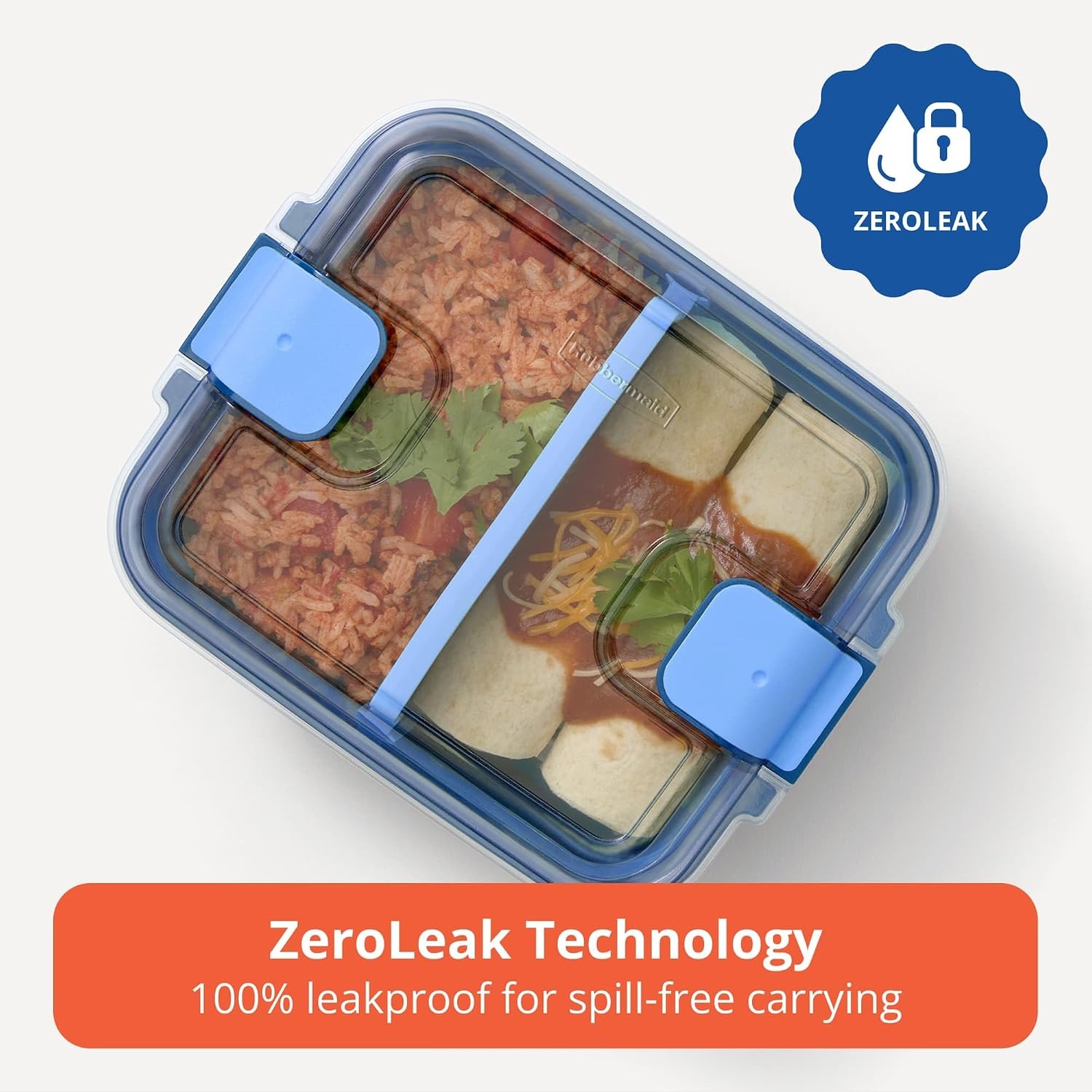 image:imageRubbermaid Pack amp Go Microwavable Set With Two 135 L Container with Divider Insert and Two 360 mL Round Containers Leakproof Meal Prep Containers360mL135L 4Pack