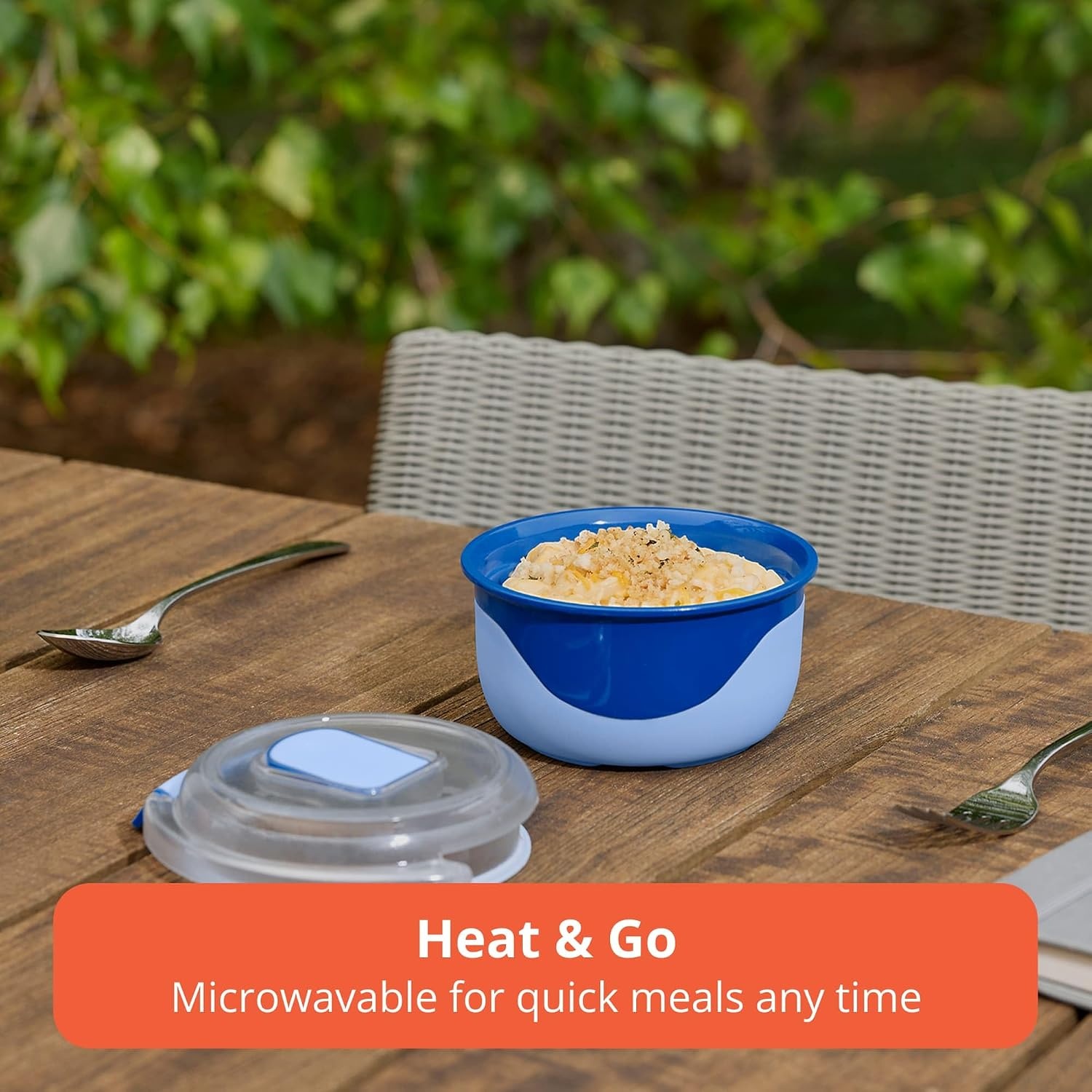 image:imageRubbermaid Pack amp Go Microwavable Set With Two 135 L Container with Divider Insert and Two 360 mL Round Containers Leakproof Meal Prep Containers360mL135L 4Pack