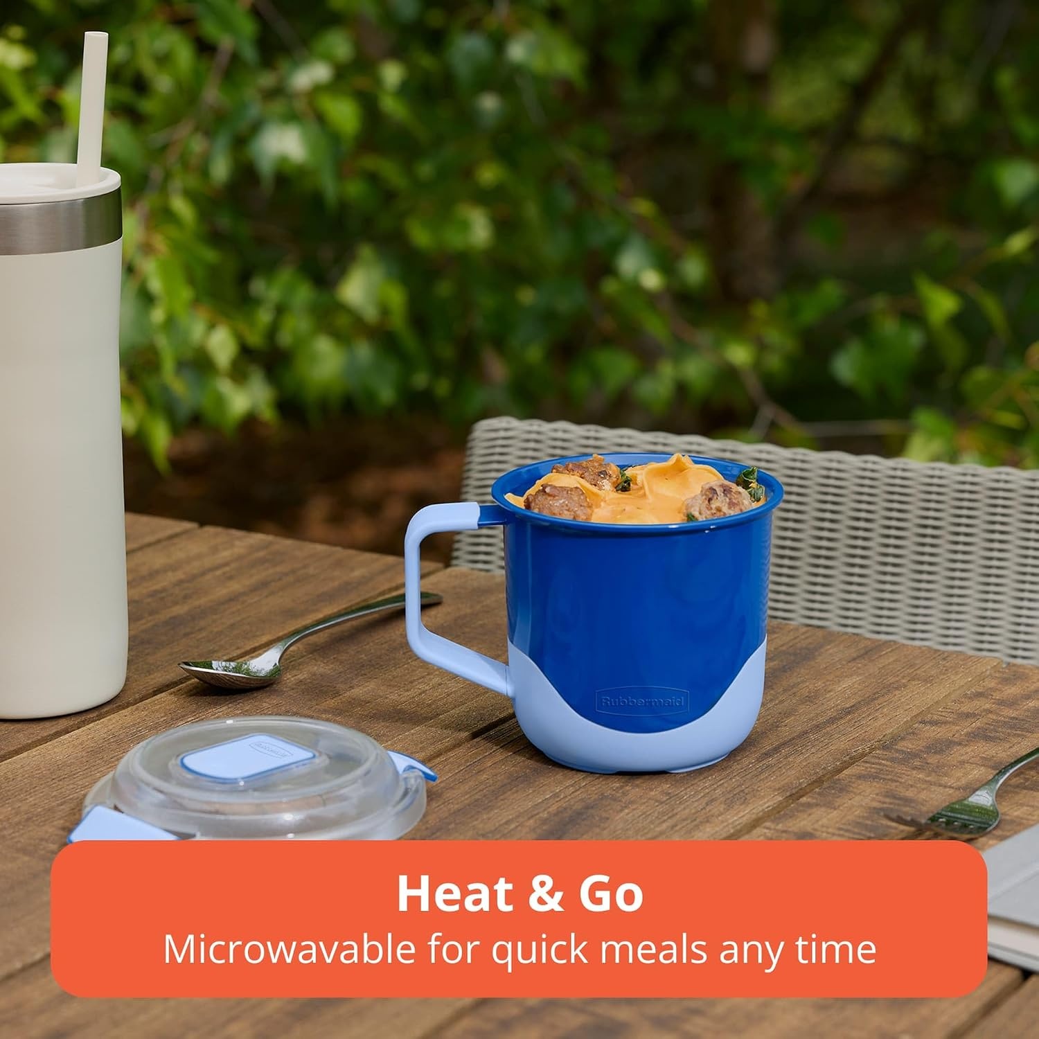 image:imageRubbermaid Pack amp Go Microwavable Set With Two 135 L Container with Divider Insert and Two 360 mL Round Containers Leakproof Meal Prep Containers660mL 3Pack