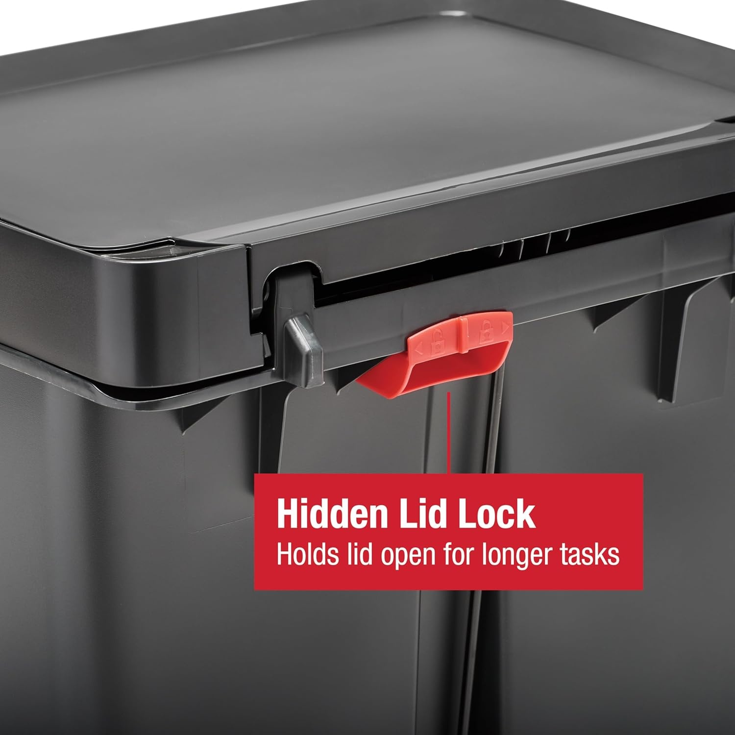 image:imageRubbermaid Premier Series II StepOn Trash Can for Home and Kitchen with Lid Lock and Slow Close 124 Gallon Charcoal for HomeKitchenGarageApartmentOfficeResin Rim Lid